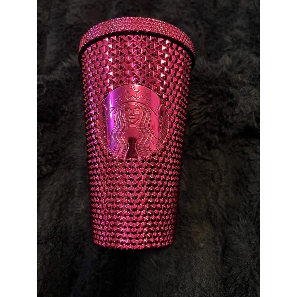 Starbucks Pink Sangria Studded Tumbler 16oz Cold Cup No Straw EUC